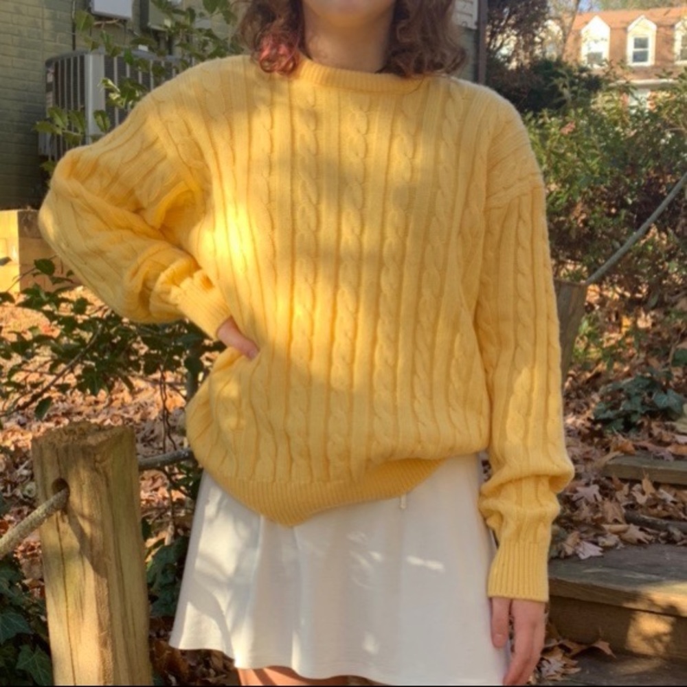 yellow knit sweater